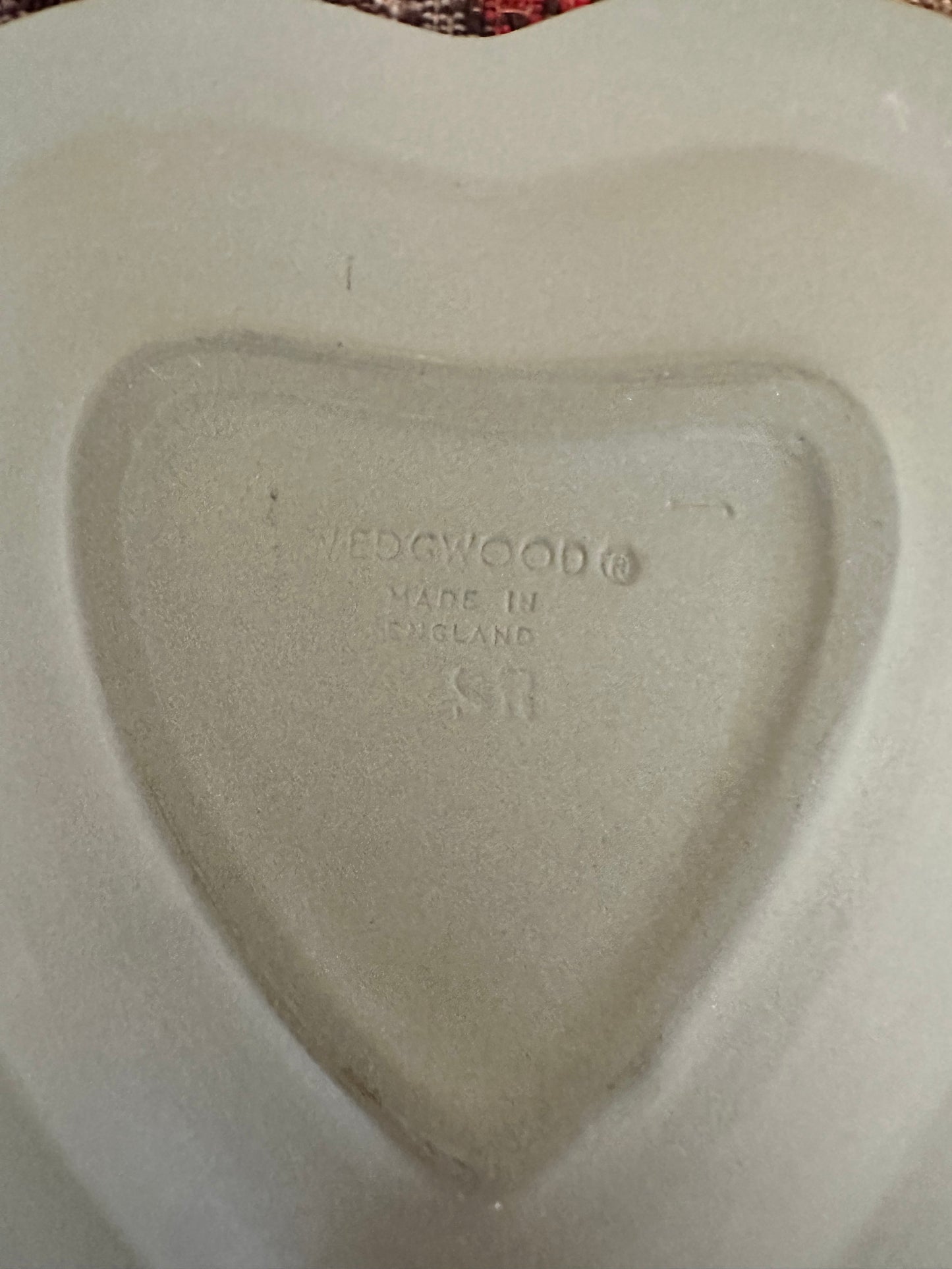 Vintage Sage Wedgwood Jasperware Heart Trinket Dish, Two Available