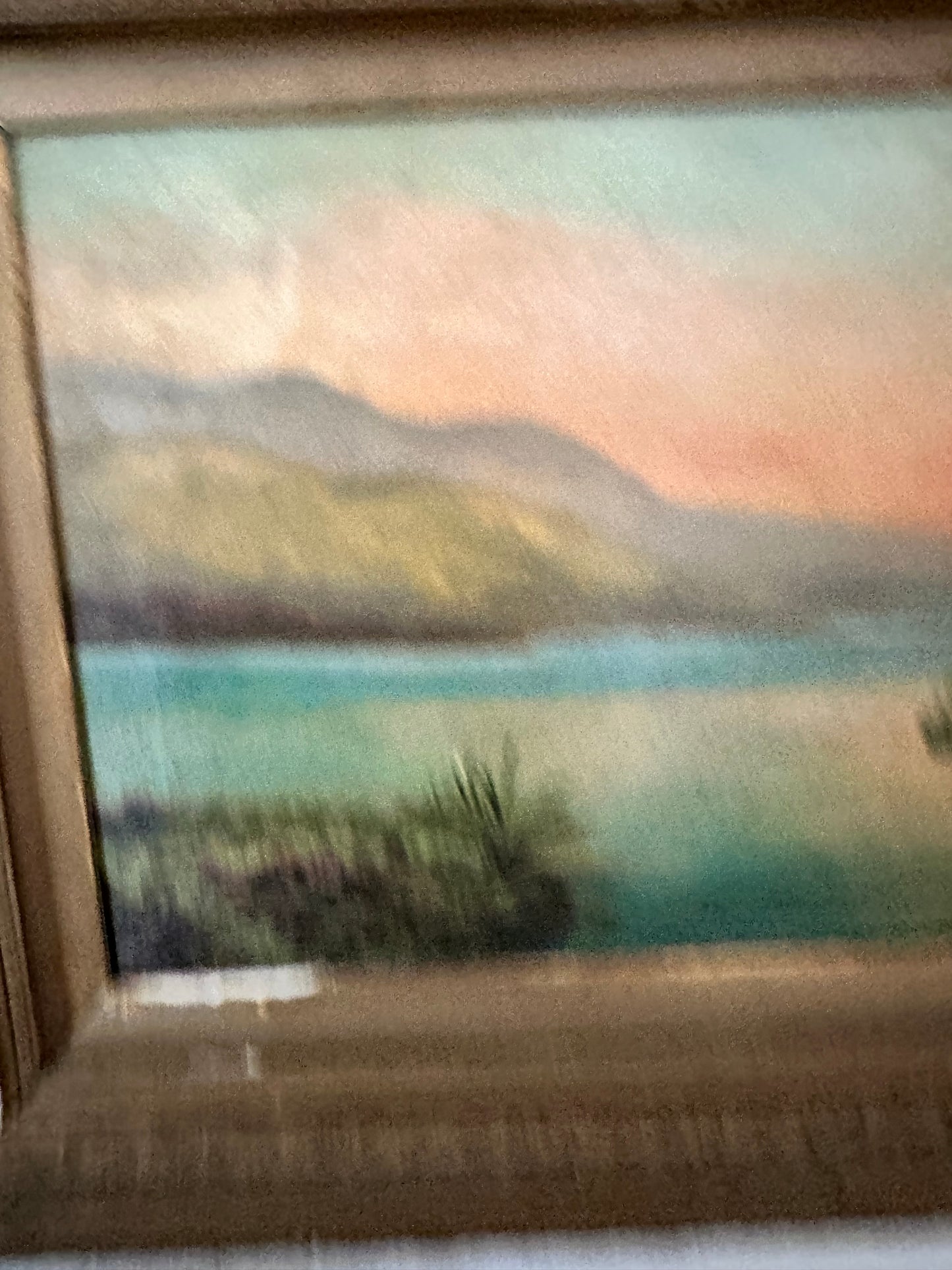 Antique English Highland Cattle Landscape Painting, Edith M. Venner, Framed Oil on Canvas, 30.5" x 18.5"