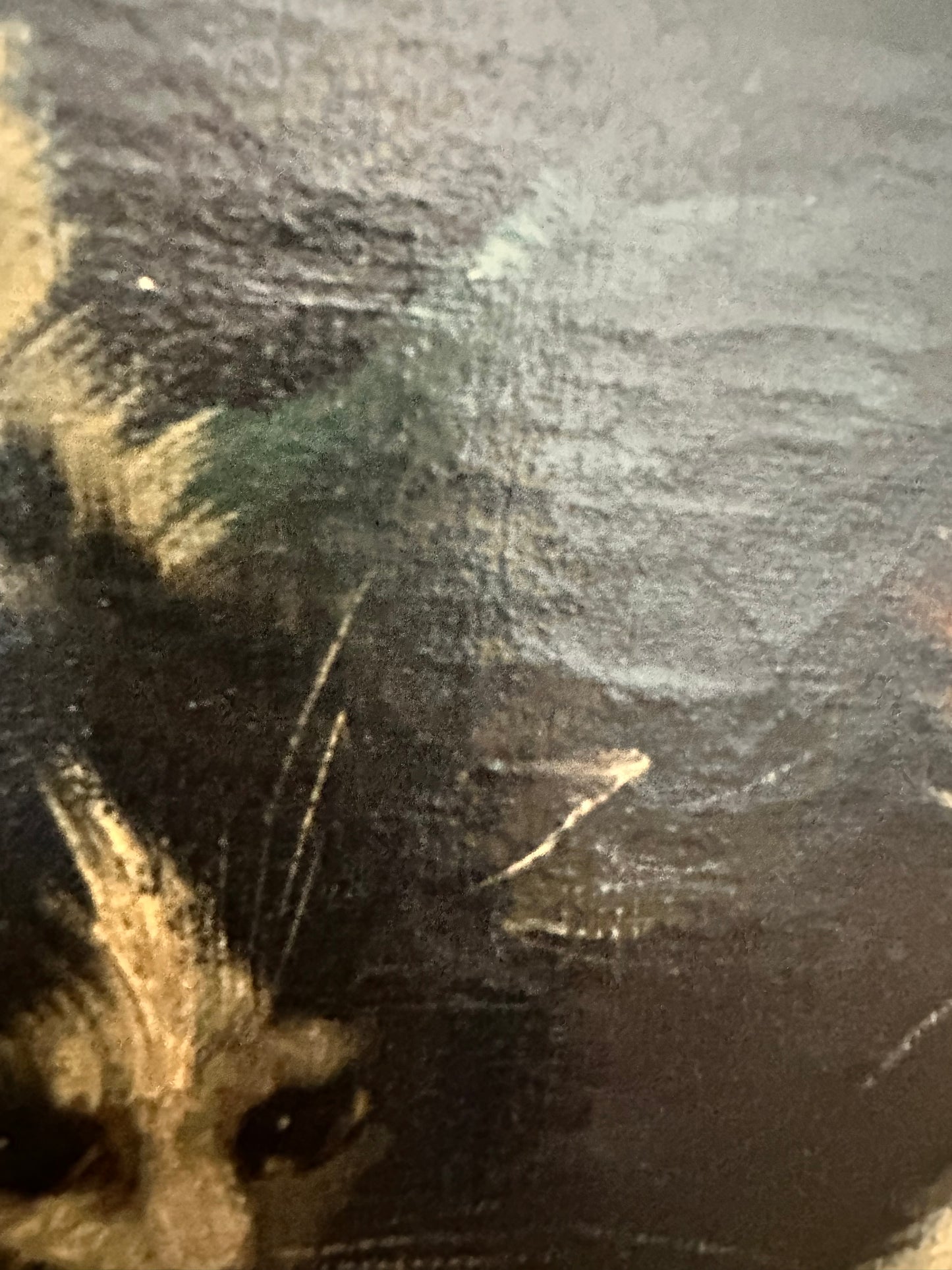 Antique Victorian Oil Painting of Kittens | Moody Cat Portrait