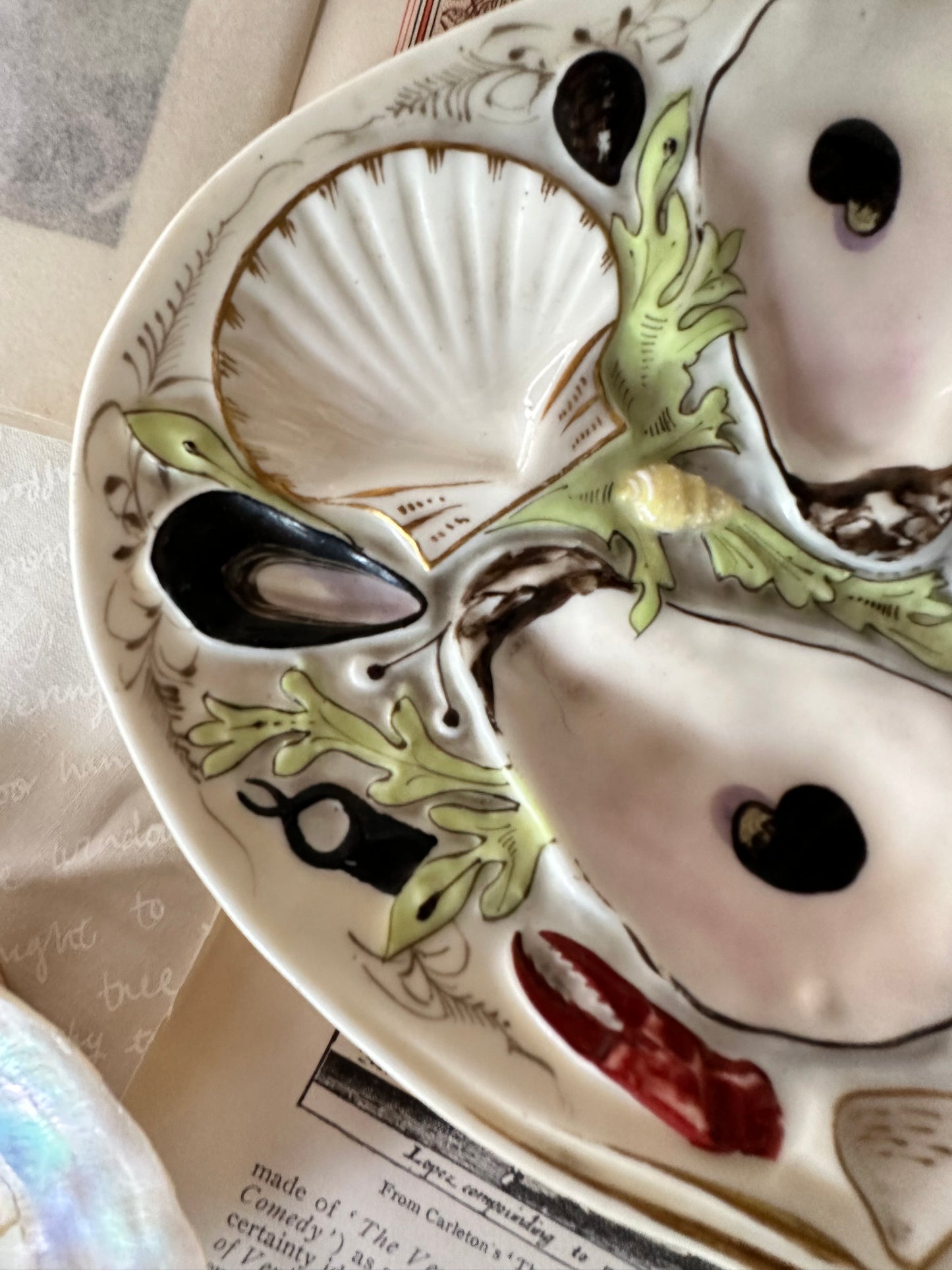 Antique UPW Union Porcelain Works Oyster Plate