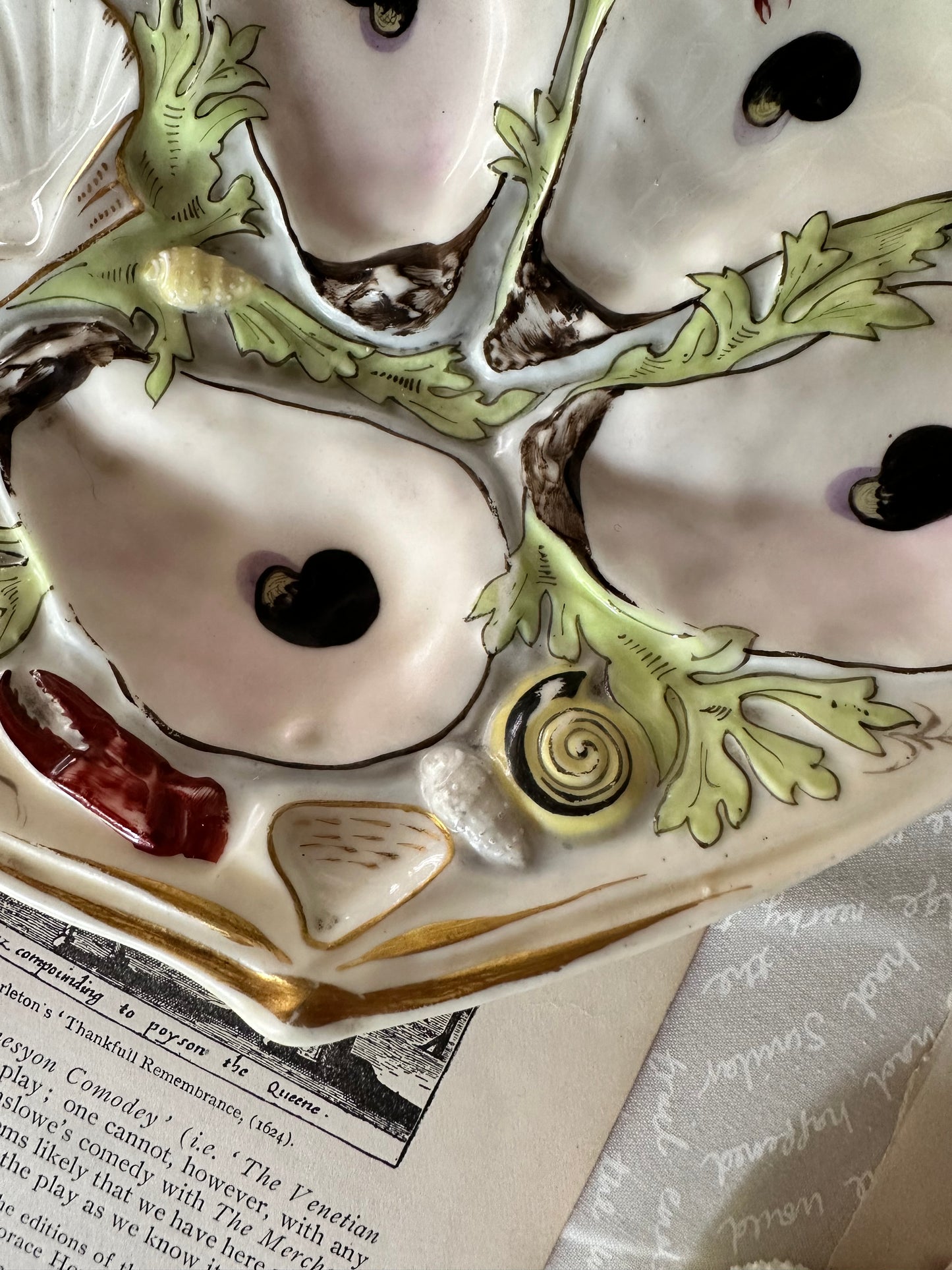 Antique UPW Union Porcelain Works Oyster Plate