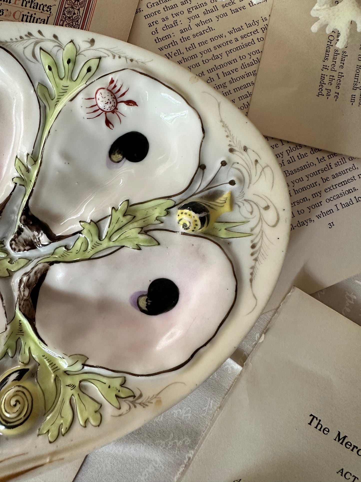 Antique UPW Union Porcelain Works Oyster Plate