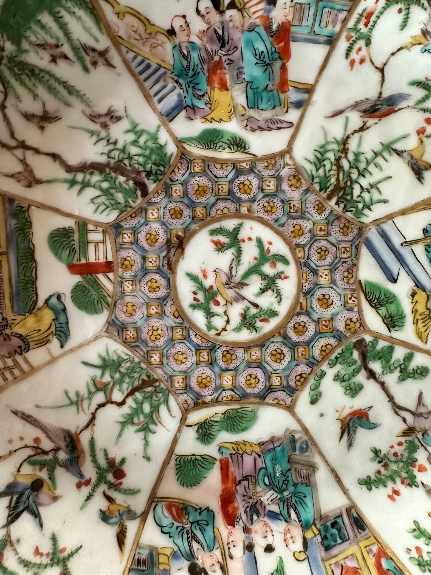 19th Century Antique Chinese Famille Verte Canton Oval Platter | 11" x 9"
