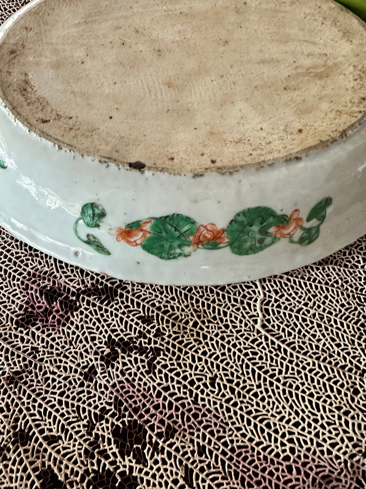 19th Century Antique Chinese Famille Verte Canton Oval Platter | 11" x 9"