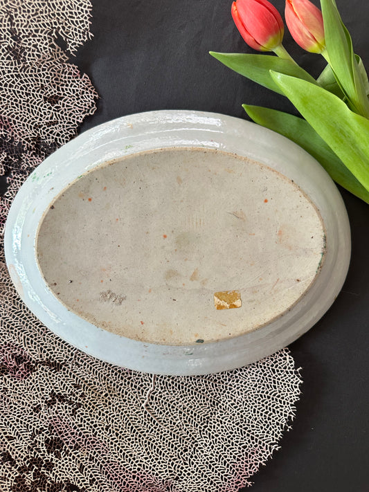 19th Century Antique Chinese Rose Medallion Oval Platter | 10.5" x 8"