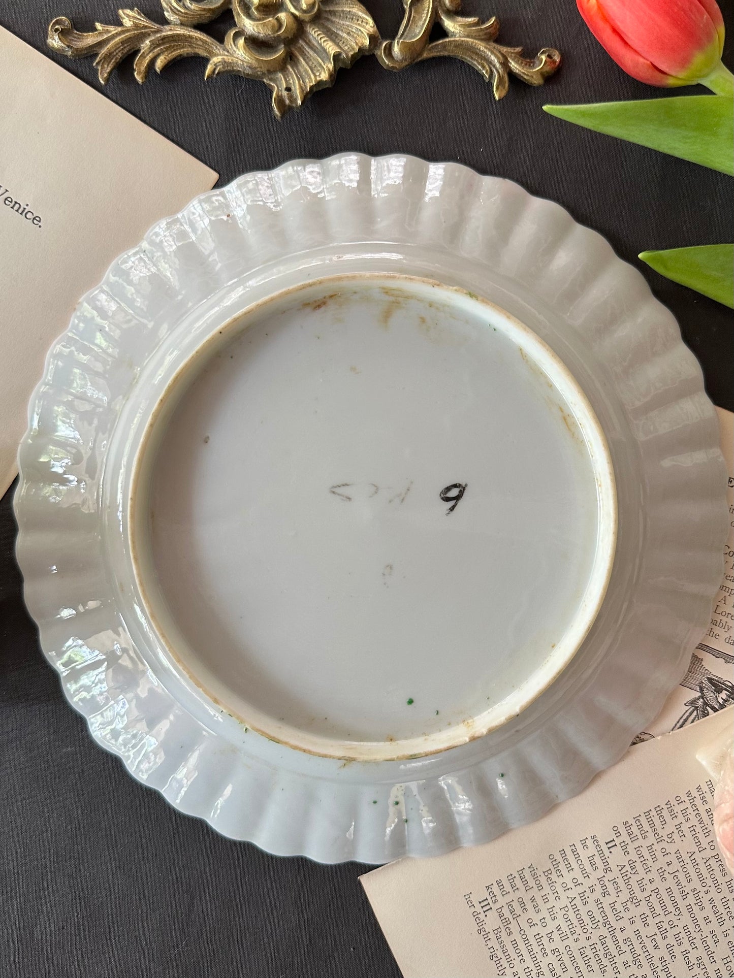 19th Century Antique Chinese Rose Medallion Scalloped Plates | 8.5" | 3 Available