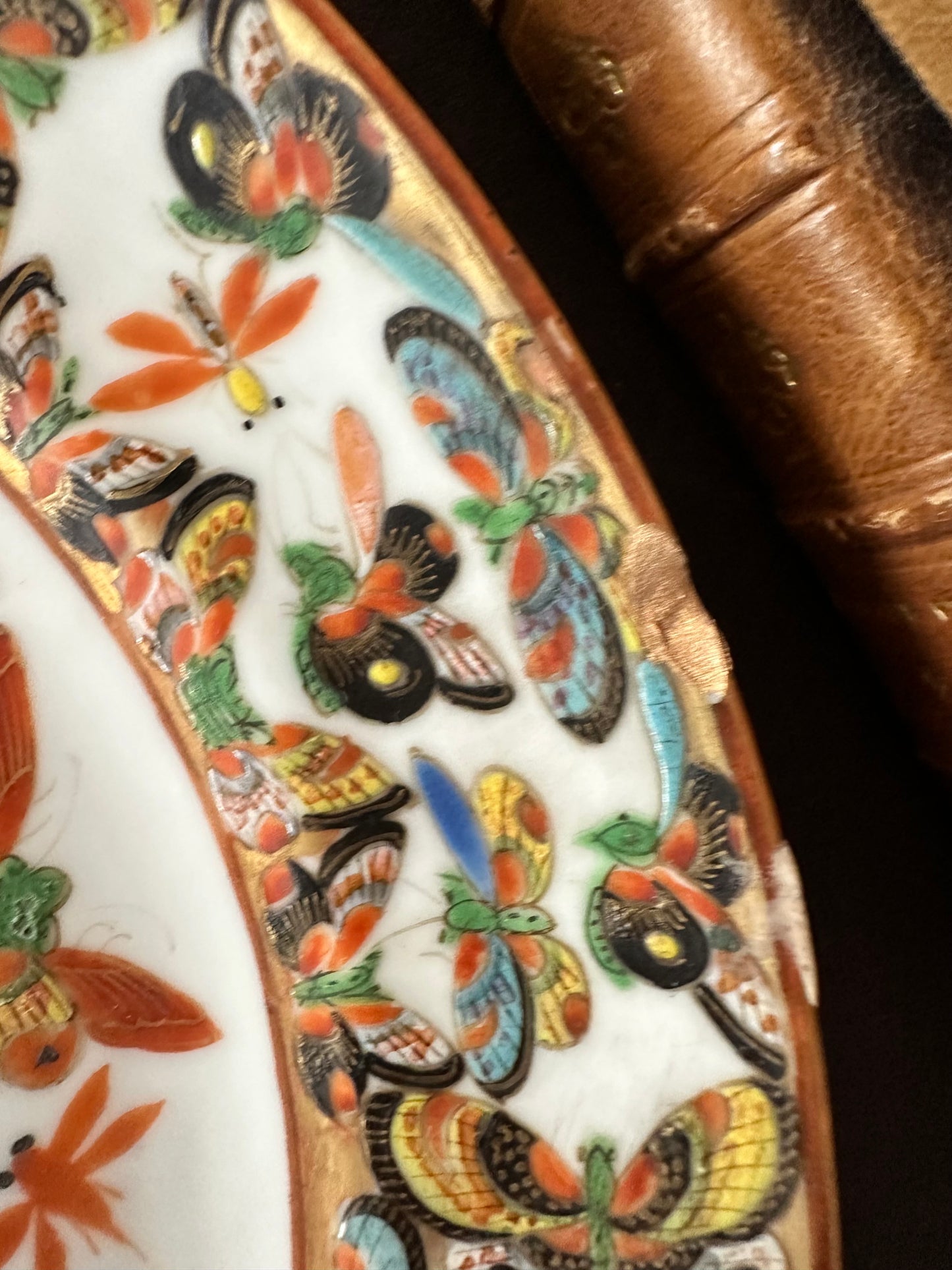 Antique Chinese Thousand Butterflies Porcelain Plate | 9.25"