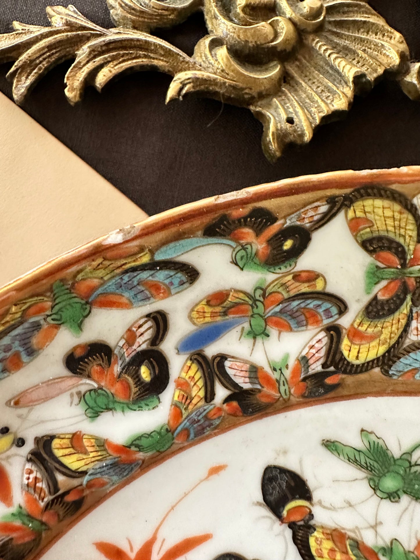 Antique Chinese Thousand Butterflies Porcelain Plate | 9.25"