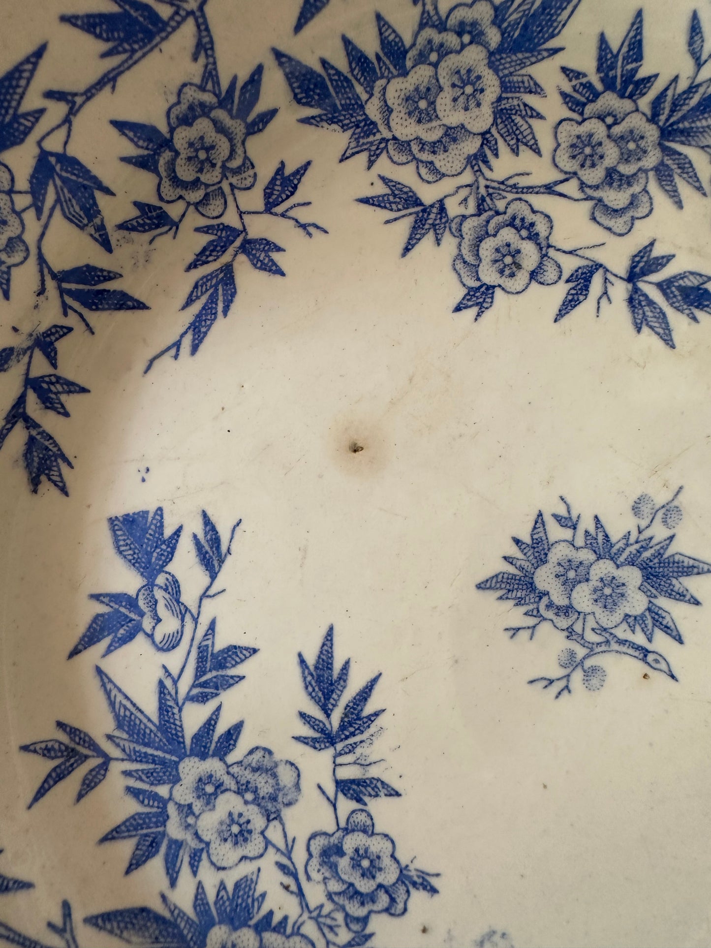 Antique French Terre de Fer Grigny Blue Transferware Plate 9" | c. 1880–1900