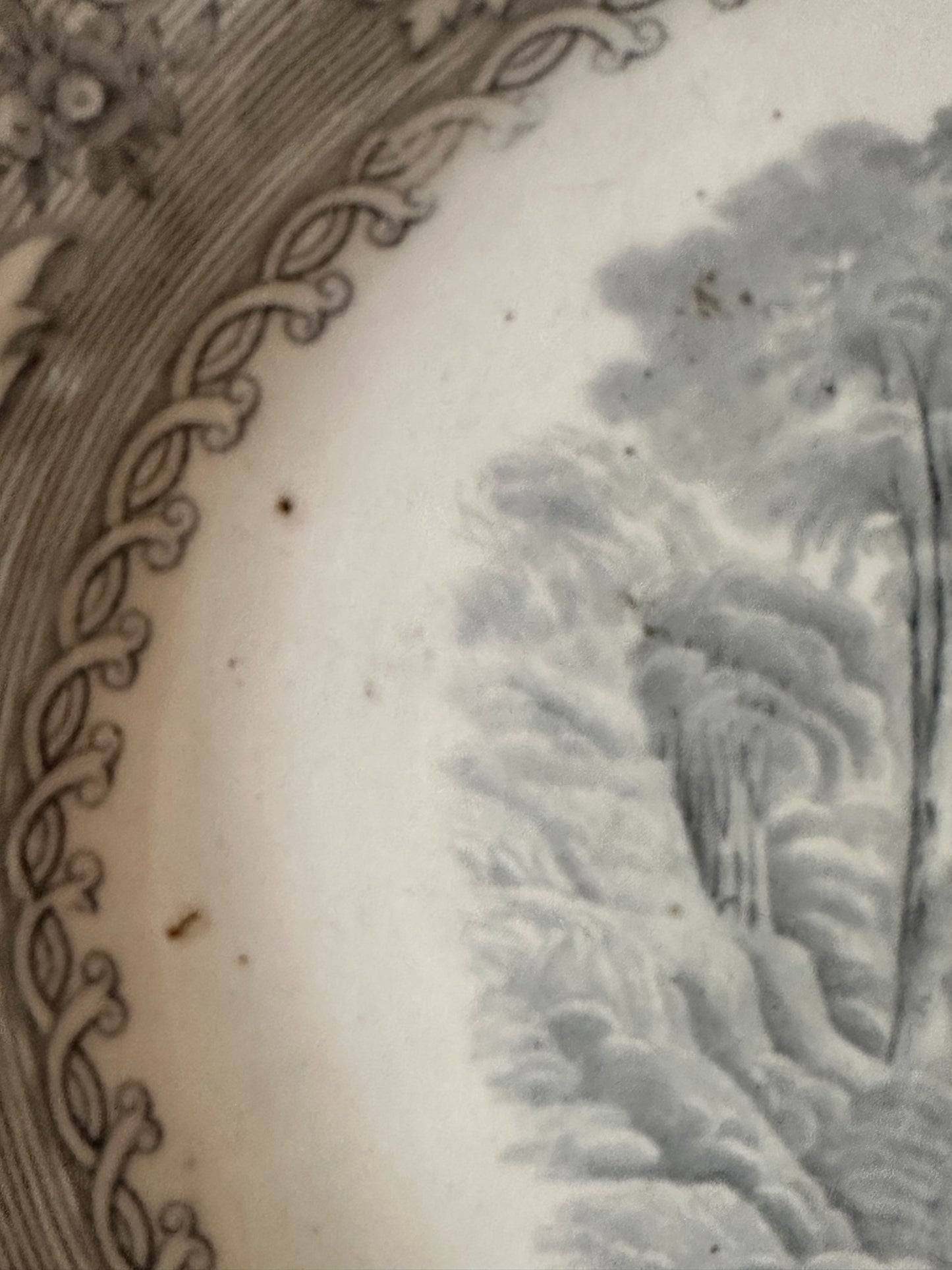 Antique Johnson Brothers Rhine Gray Transferware Platter | 18.5"