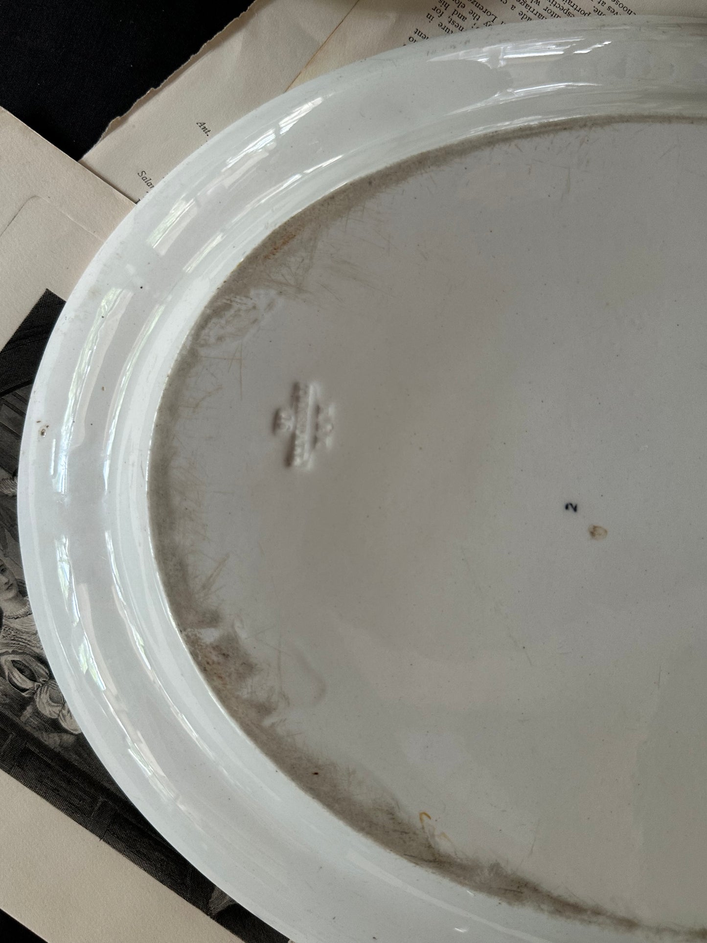 Antique Johnson Brothers Rhine Gray Transferware Platter | 18.5"