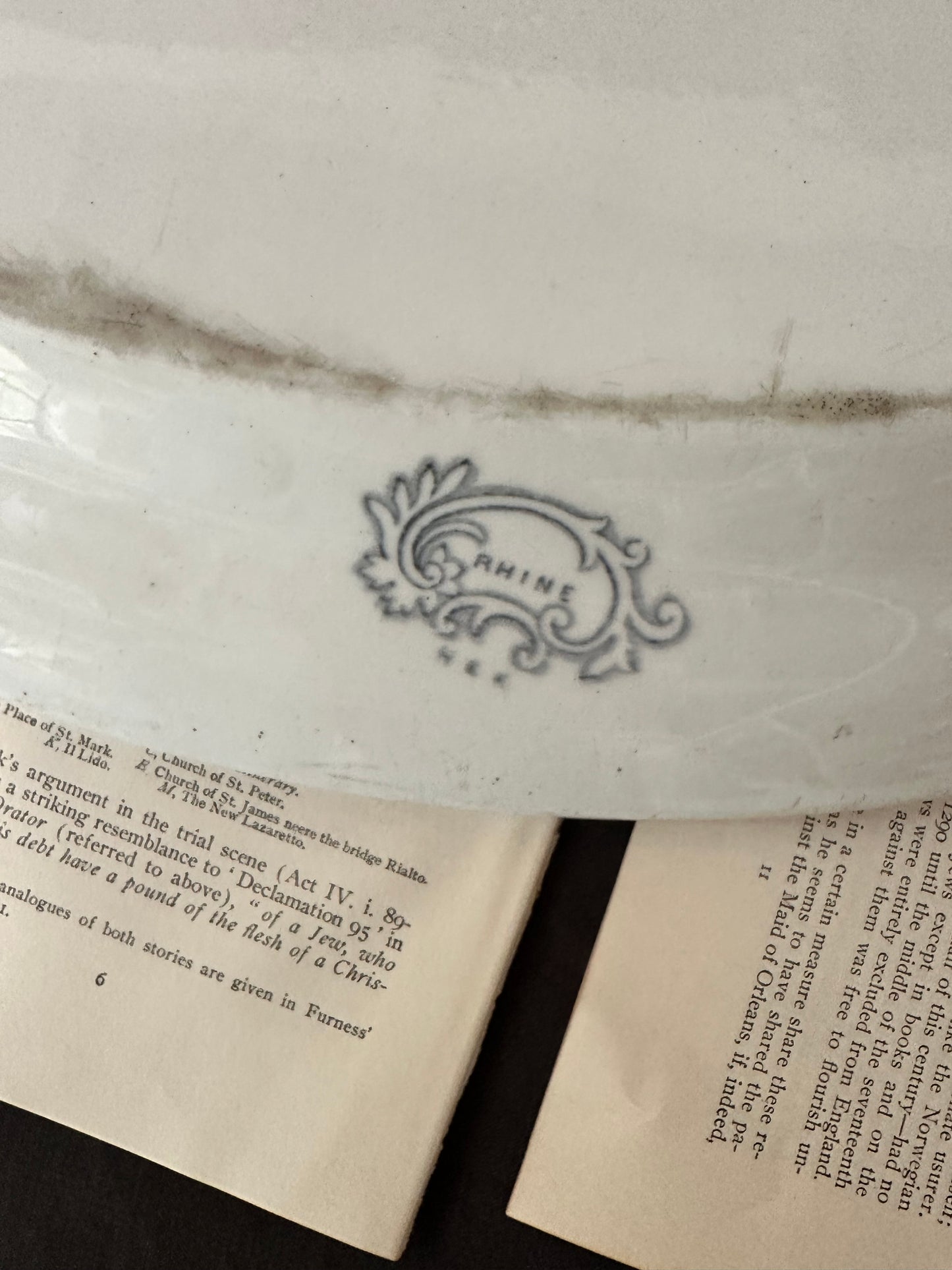 Antique Johnson Brothers Rhine Gray Transferware Platter | 18.5"