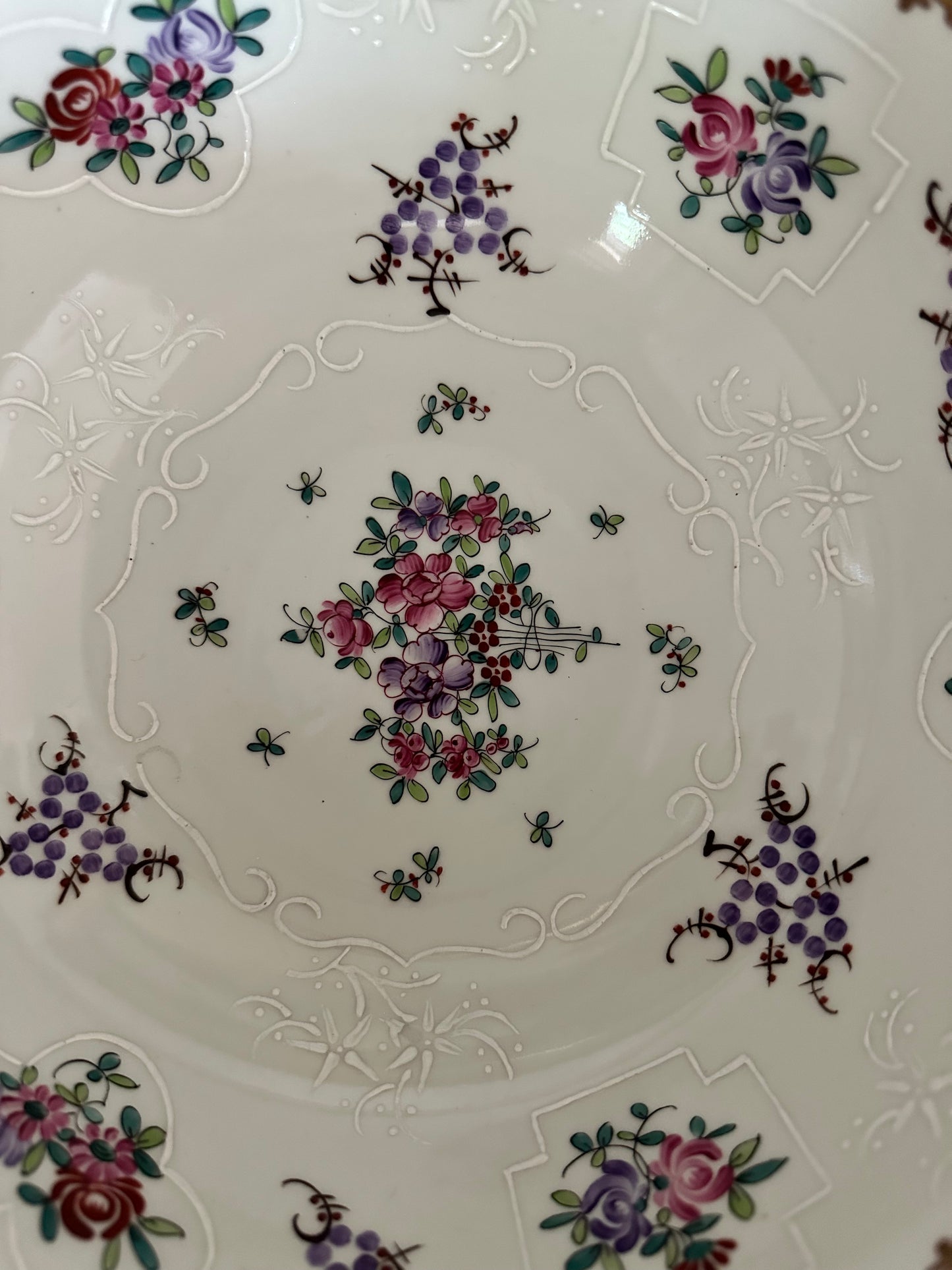 Early 20th Century Porcelaine de Paris Armorial Centerpiece Bowl | SPERABO Crest | Chinese Export Revival