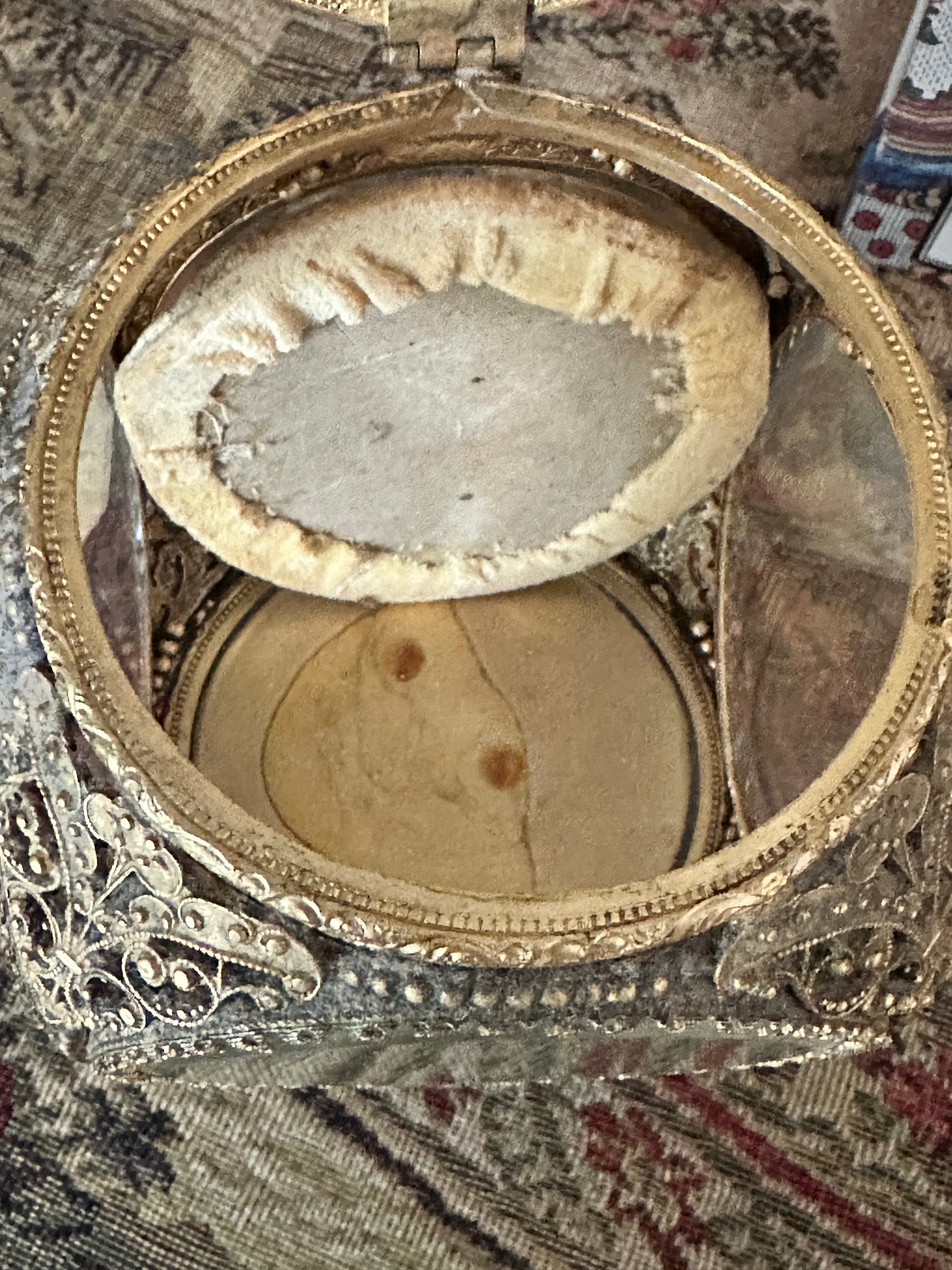 Vintage Stylebuilt Gold-Tone Glass Jewelry Casket Box | Vanity Display Case | Stylebuilt Frame Co. N.Y.