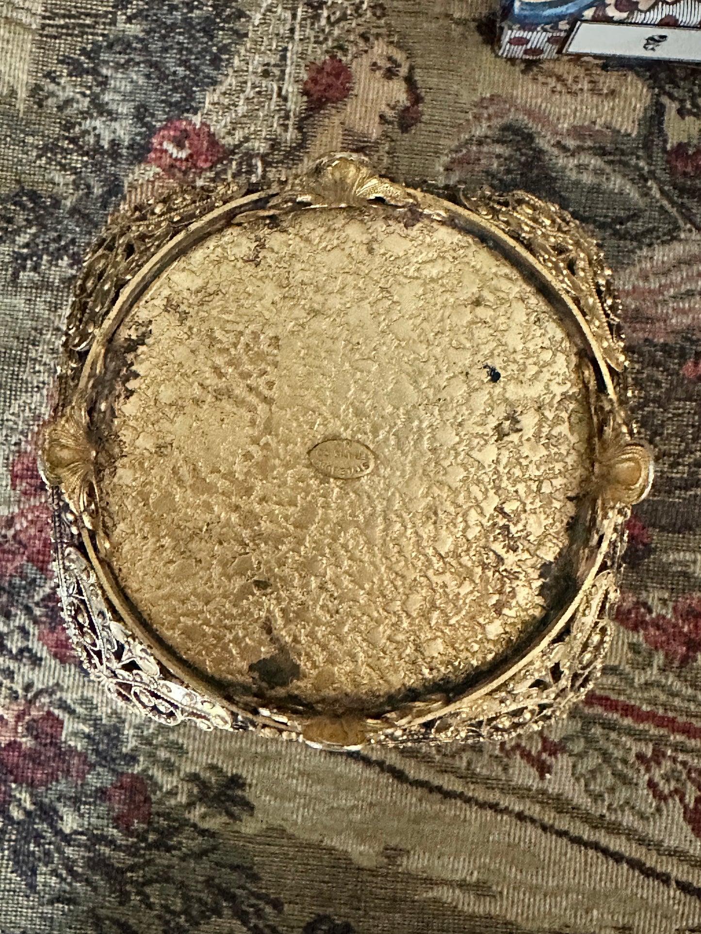 Vintage Stylebuilt Gold-Tone Glass Jewelry Casket Box | Vanity Display Case | Stylebuilt Frame Co. N.Y.