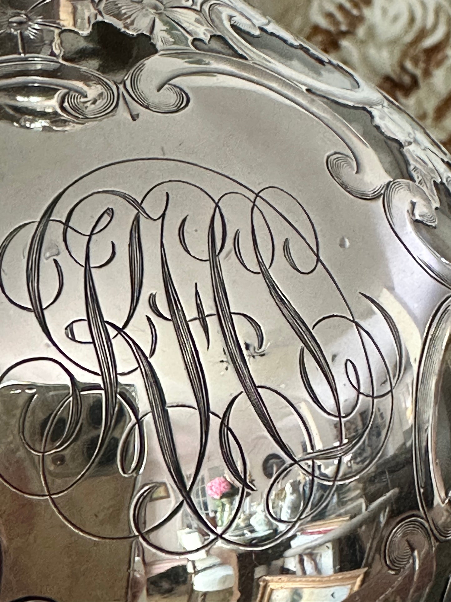 Antique Sterling Overlay Glass Perfume Bottle or Cruet - Sold Separately