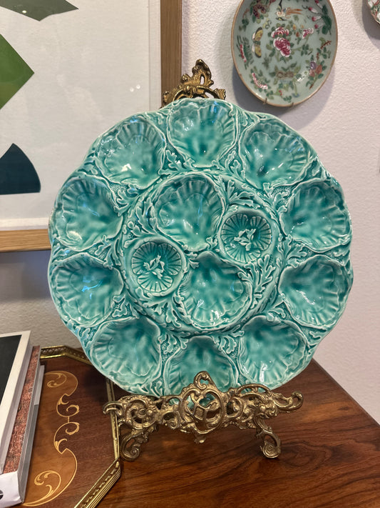 Vintage French Oyster Serving Plate – Gien, France (12.75")