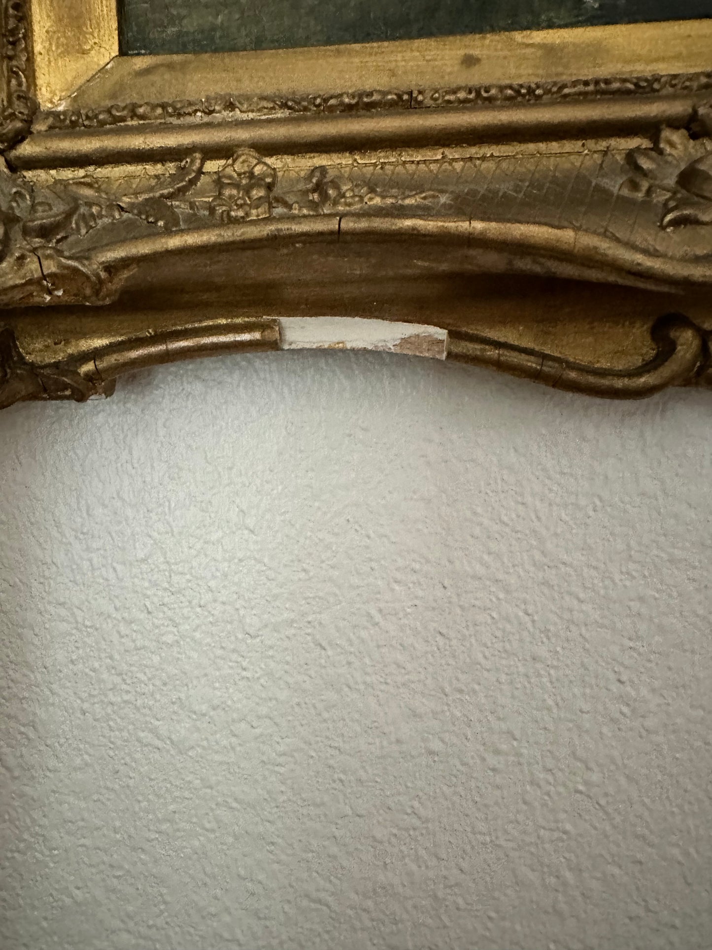 Antique 19th Century European Pastoral Oil Painting with Cattle & Figures | Original Gilt Gesso Frame