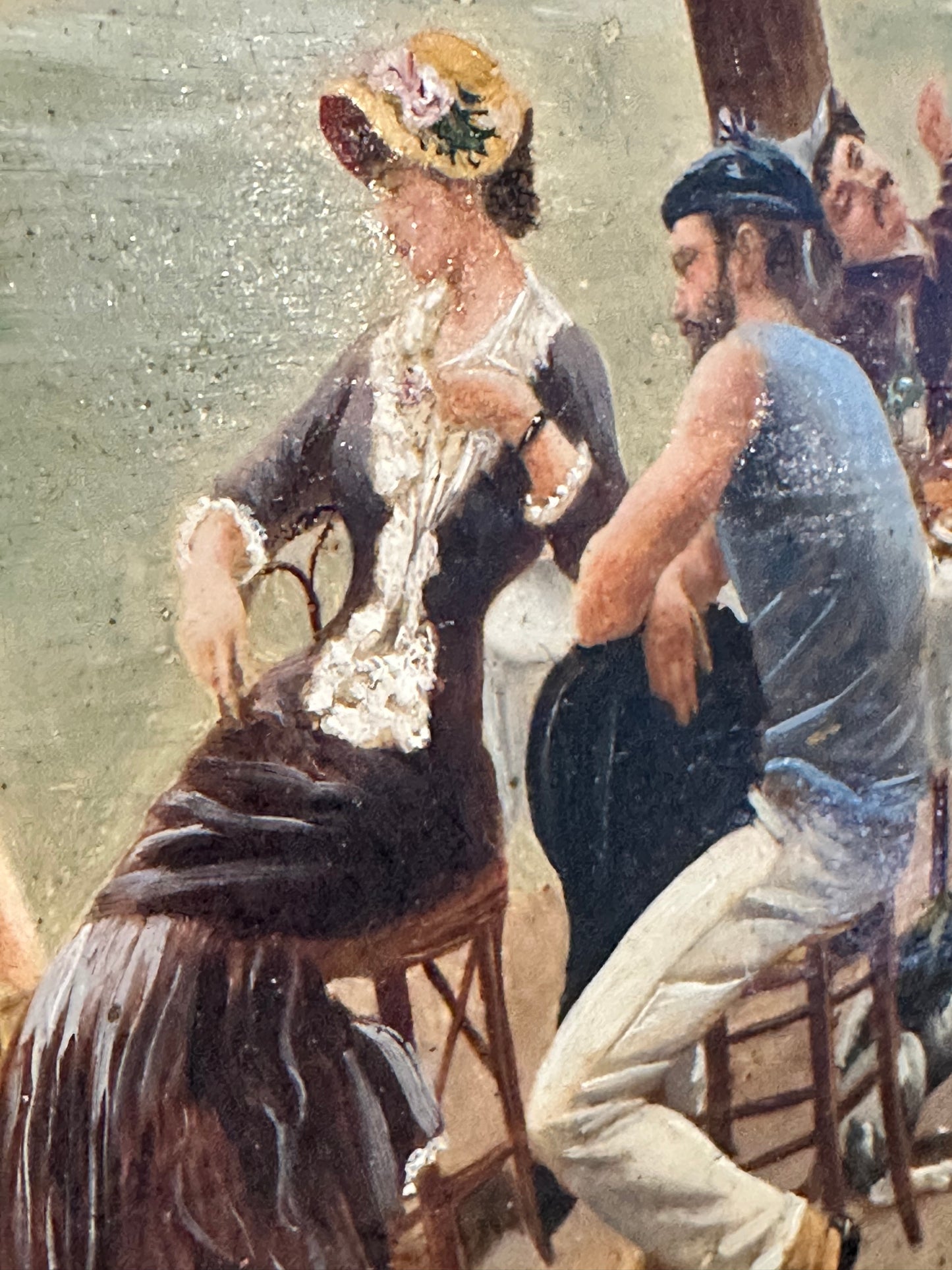European Genre Scene Painting in Gilt Frame, Signed “d’al Scala”