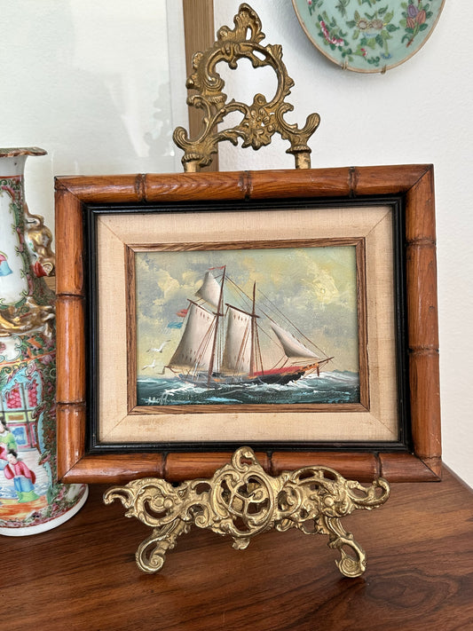 Nautical Painting of a Sailing Ship, Signed Hoffman