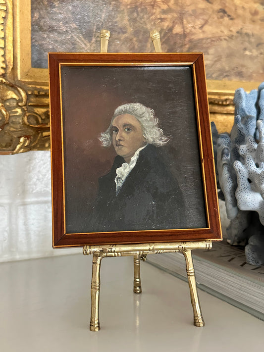 Small Antique English School Portrait of a Gentleman, Unsigned