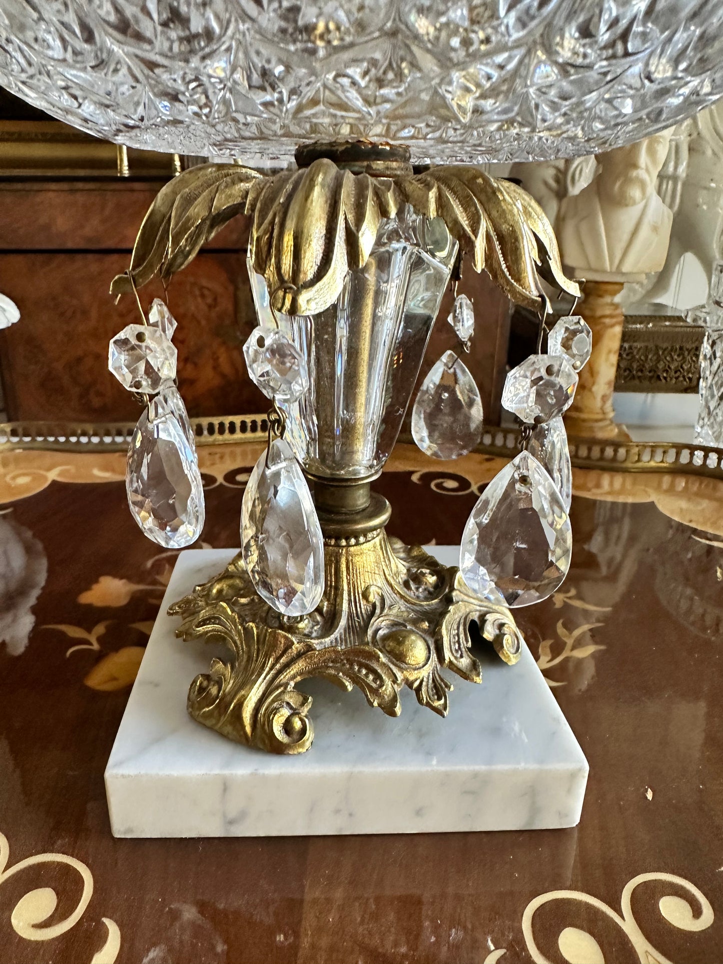 Vintage Hollywood Regency Crystal Compote