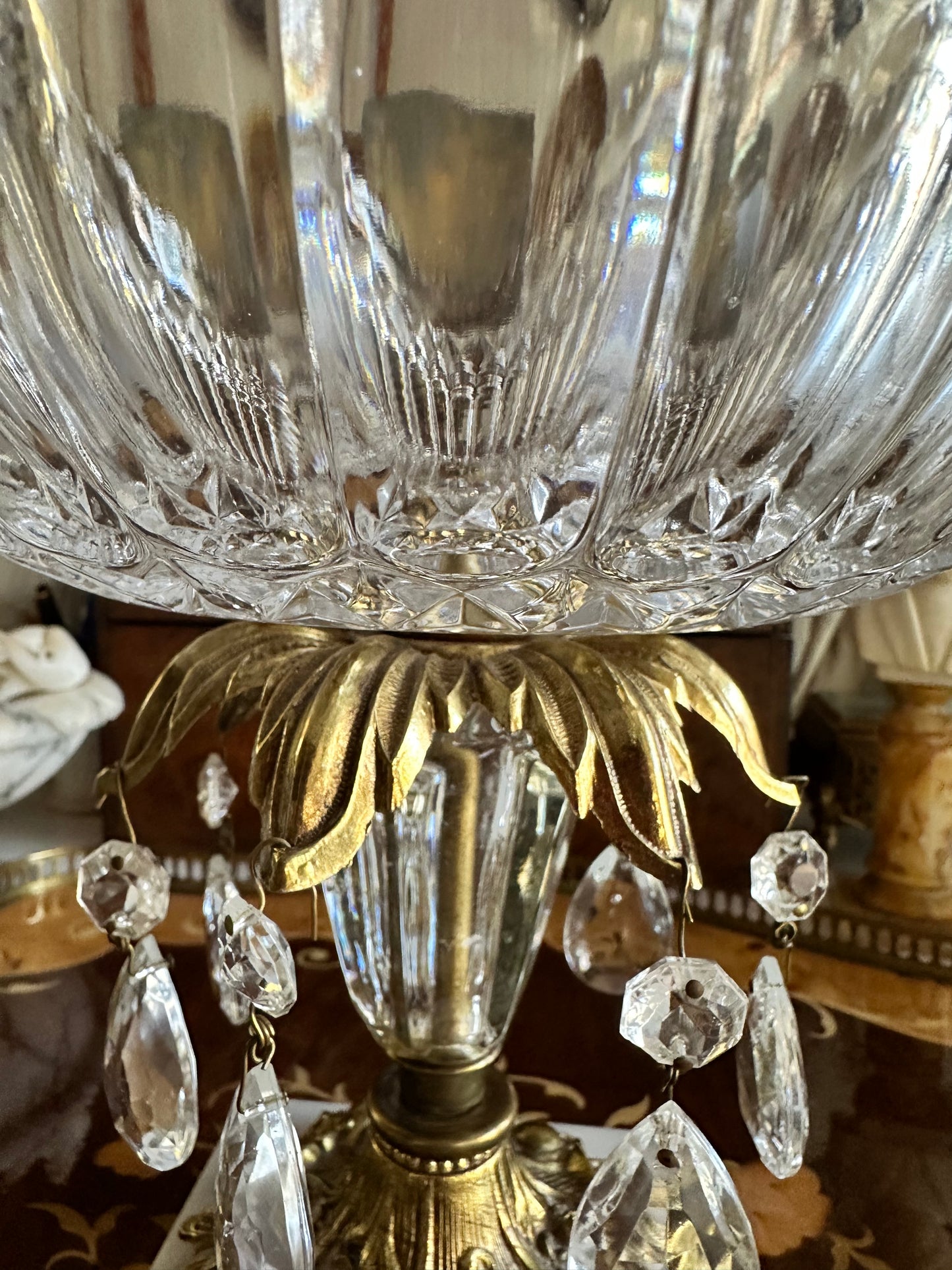 Vintage Hollywood Regency Crystal Compote