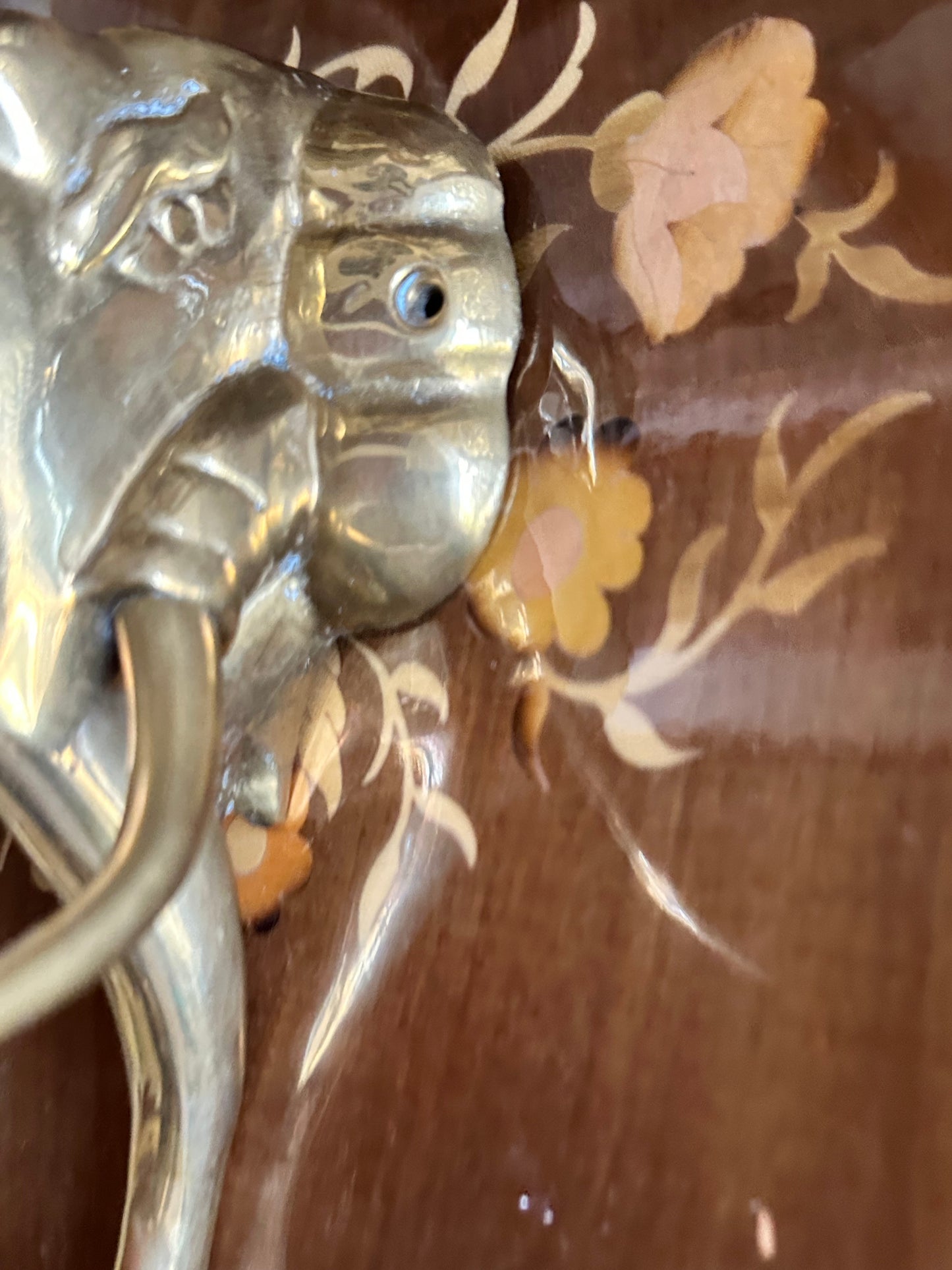 Vintage Brass Elephant Wall Hook