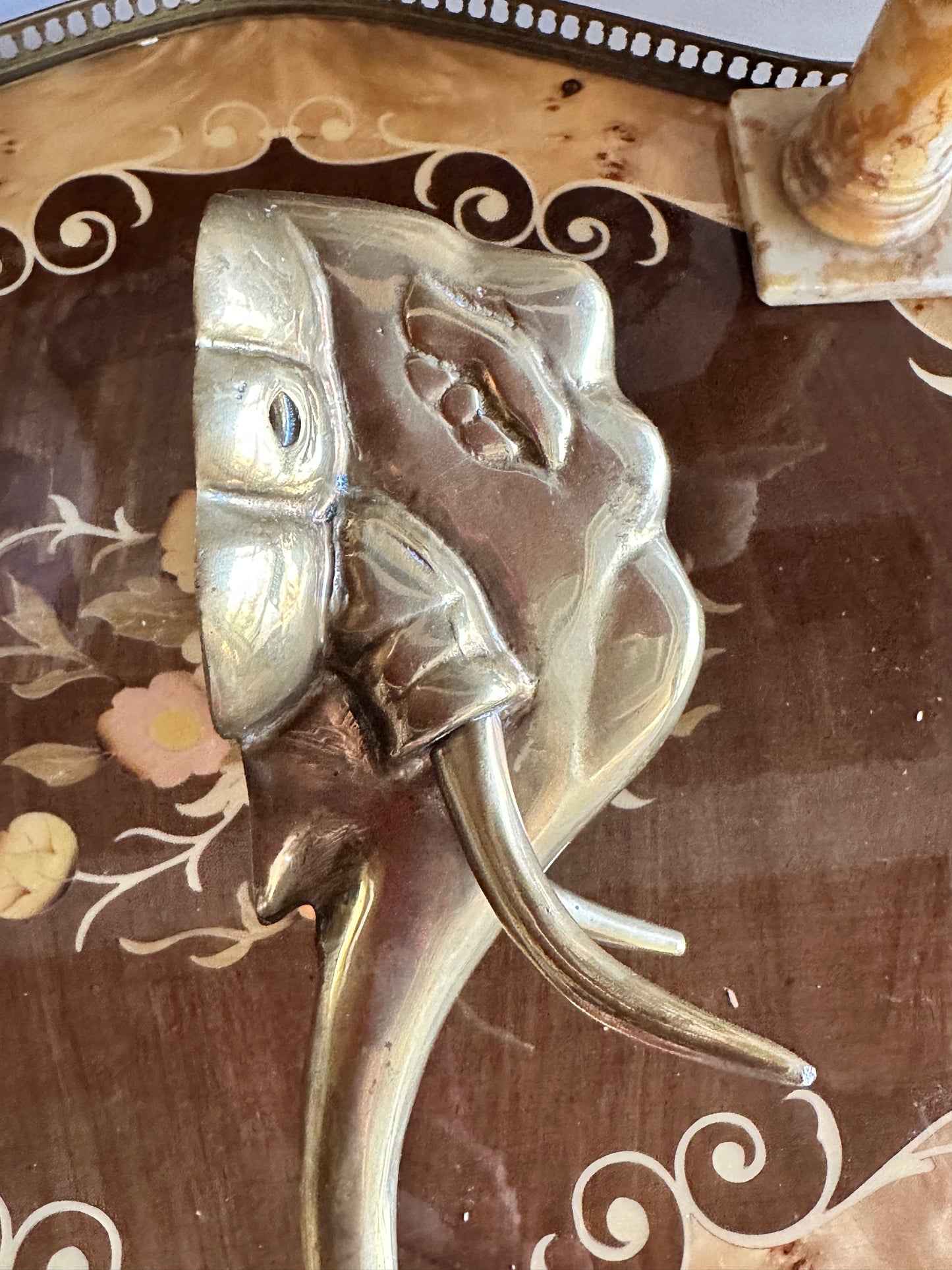 Vintage Brass Elephant Wall Hook