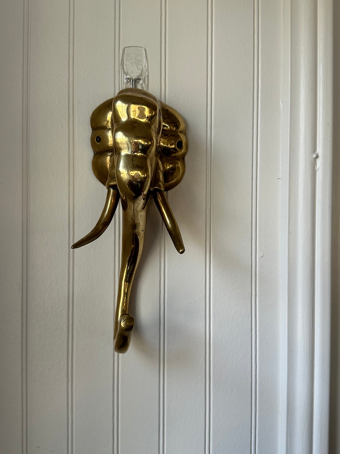 Vintage Brass Elephant Wall Hook