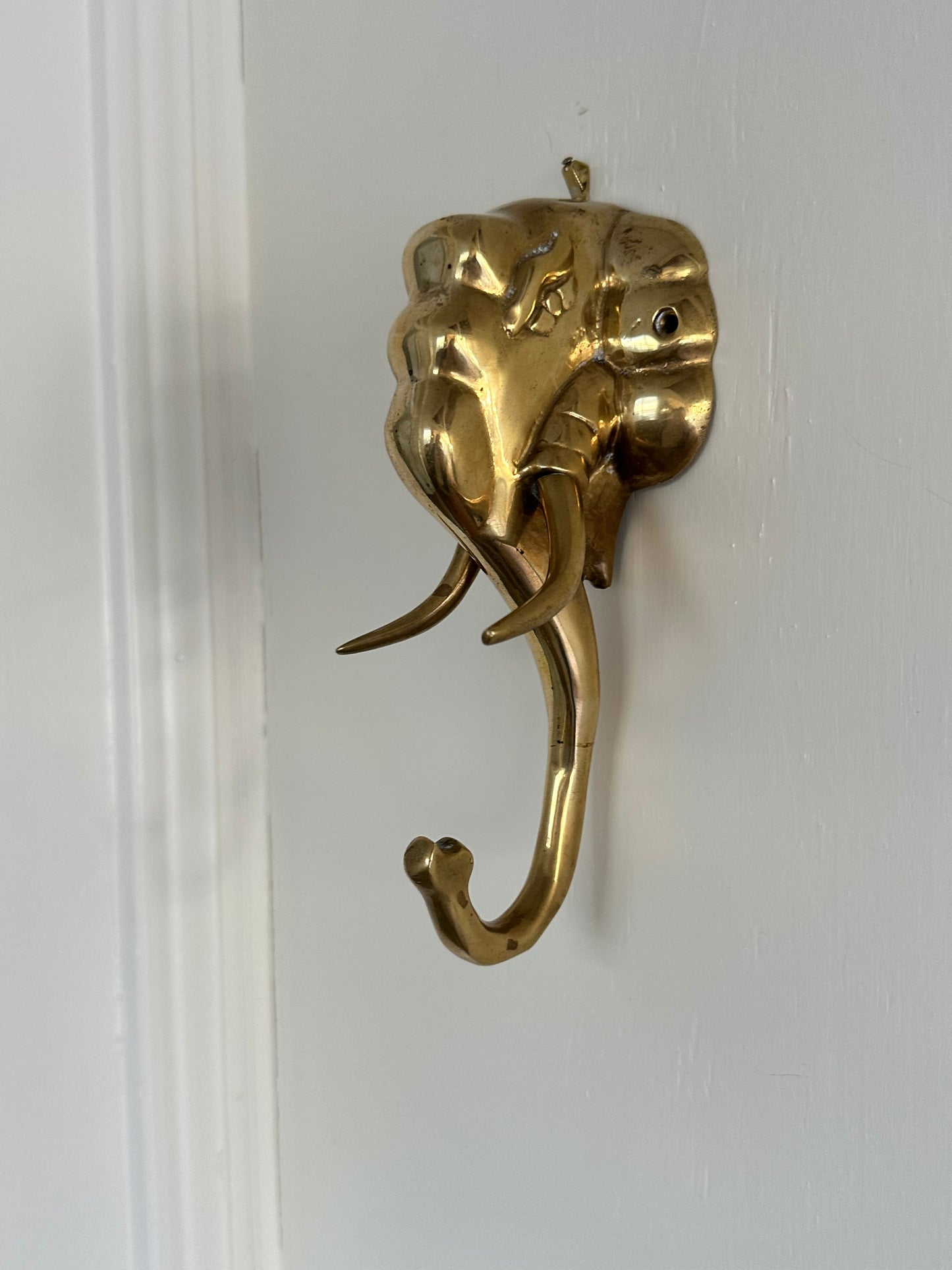 Vintage Brass Elephant Wall Hook