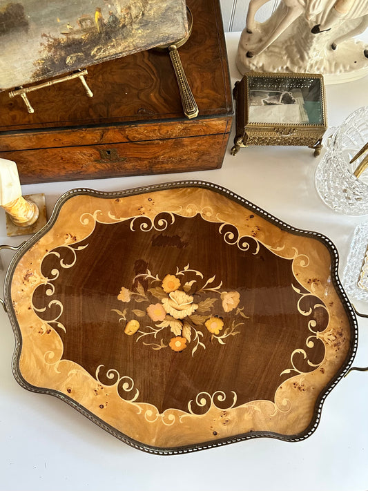 Vintage Italian Marquetry Serving Tray