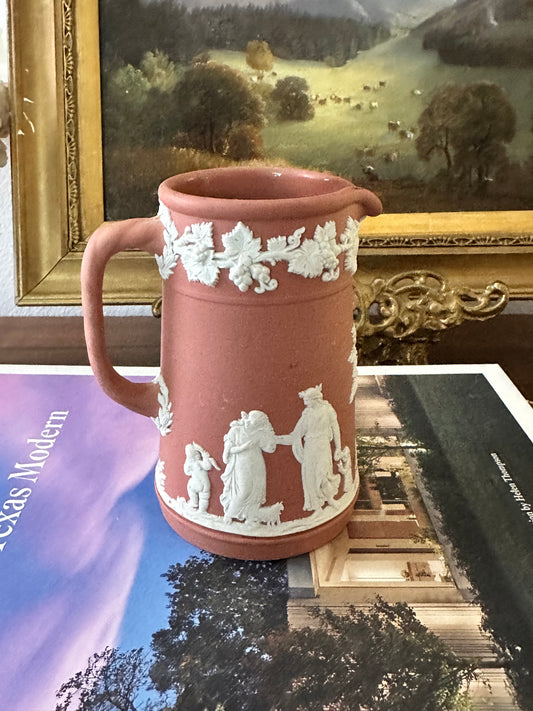 Wedgwood Jasperware Cream Pitcher, Terracotta Red, Made in England