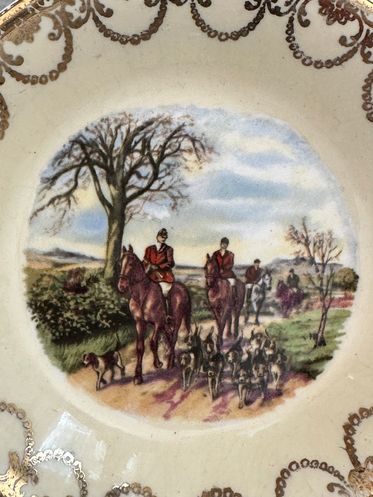 Vintage 1960s Irish Arklow Pottery Fox Hunt Dish
