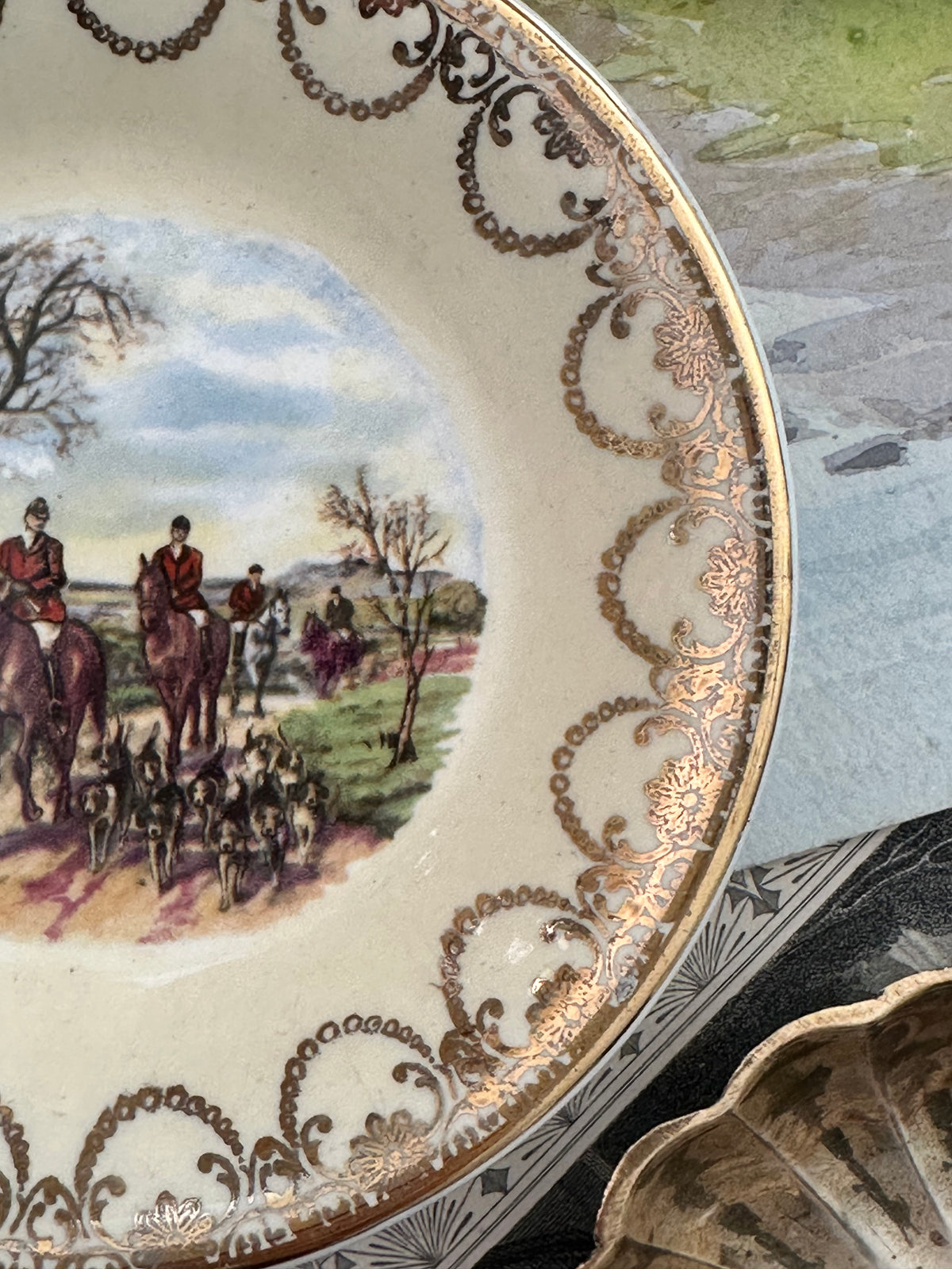 Vintage 1960s Irish Arklow Pottery Fox Hunt Dish