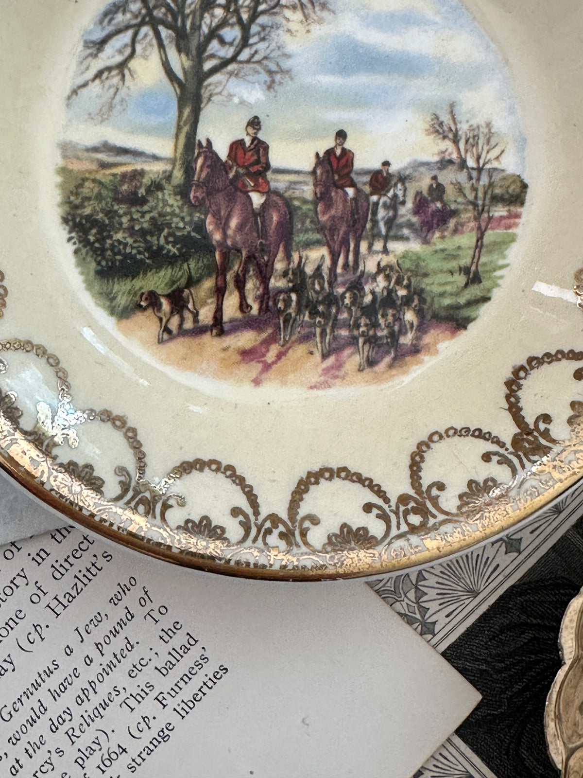 Vintage 1960s Irish Arklow Pottery Fox Hunt Dish