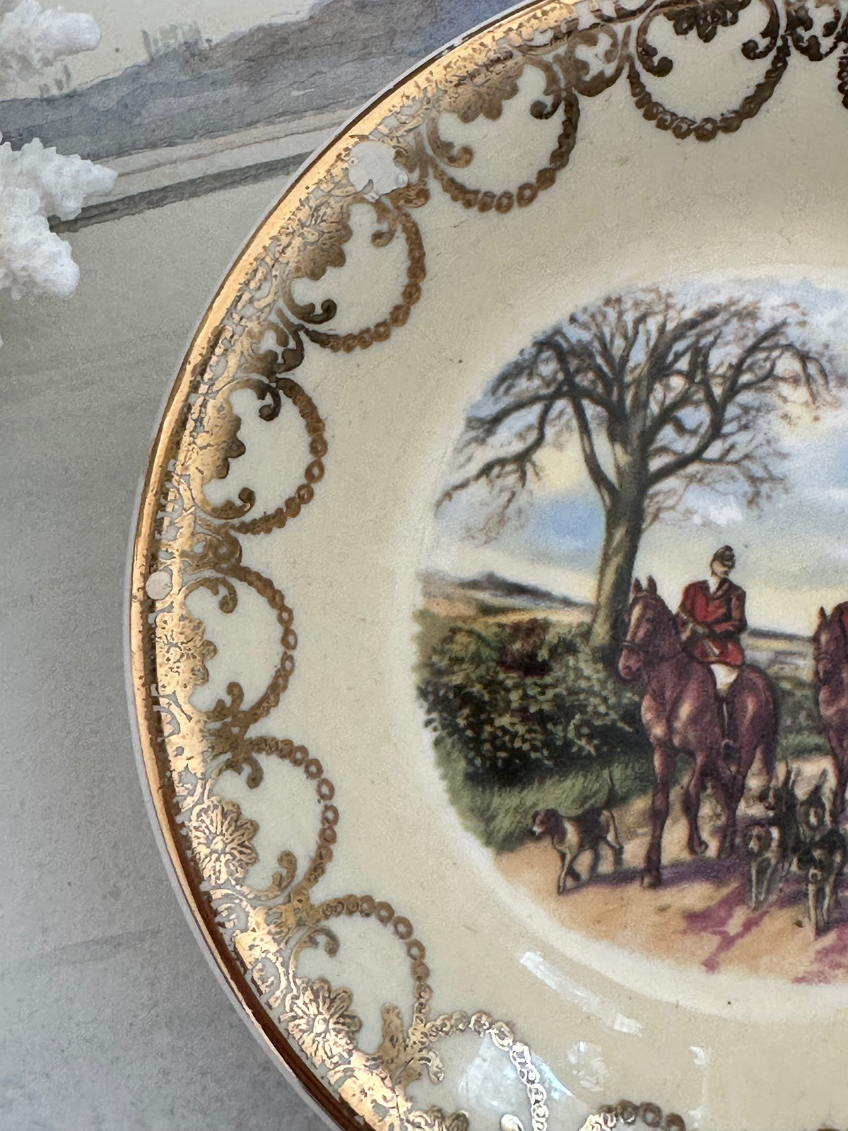 Vintage 1960s Irish Arklow Pottery Fox Hunt Dish