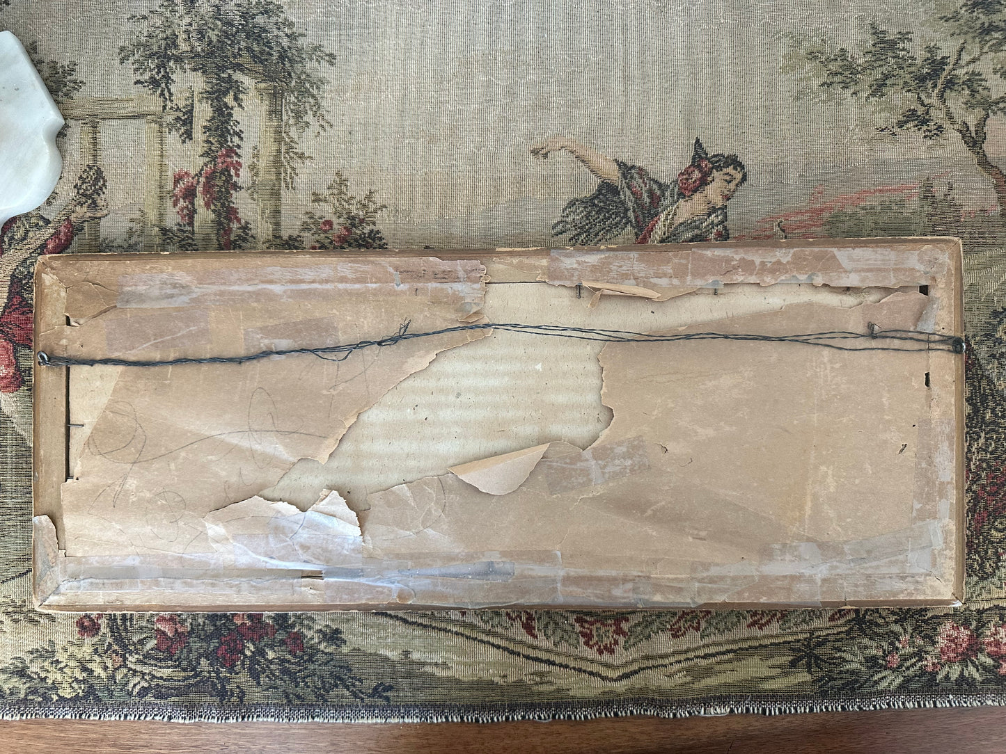 Vintage Panoramic Mountain Landscape Painting Pink Sky Signed Garrison Grover