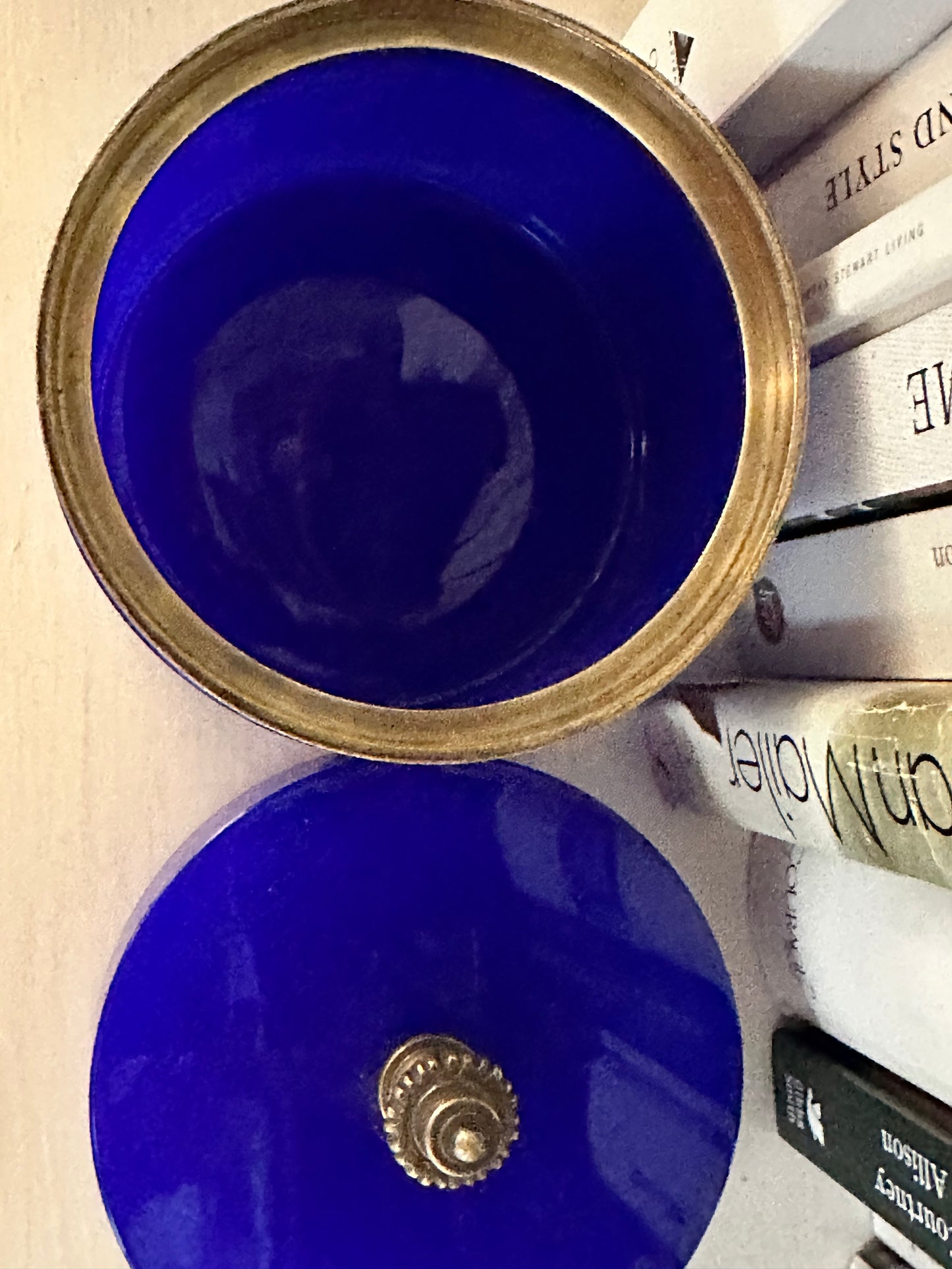 Antique French Lapis Opaline Glass Casket with Gilt Bronze Mounts