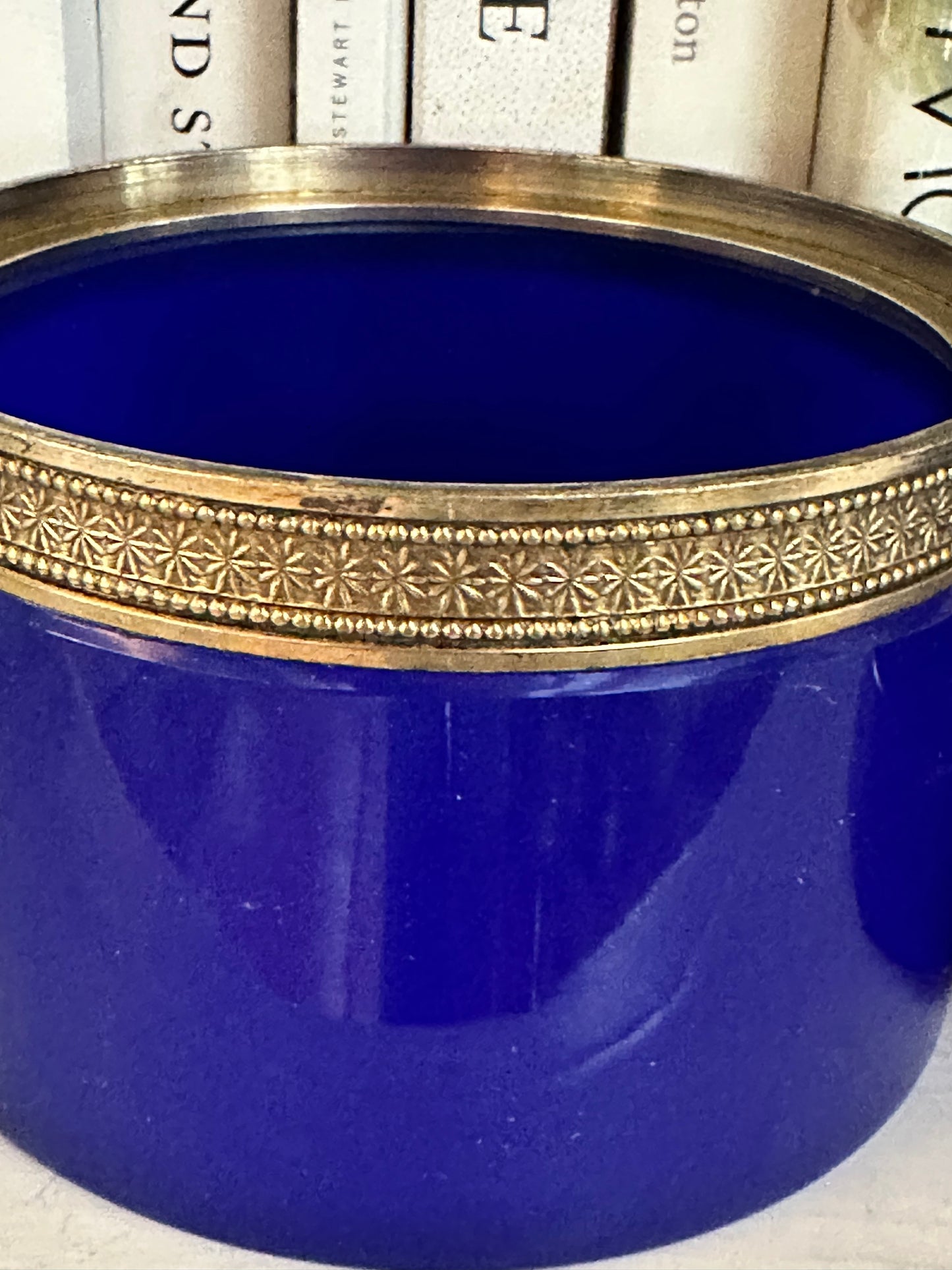 Antique French Lapis Opaline Glass Casket with Gilt Bronze Mounts