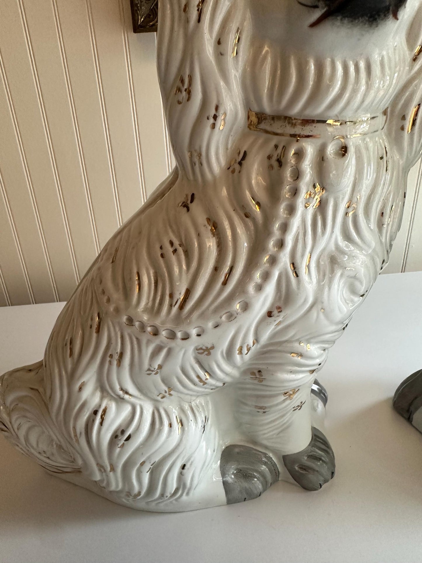 Antique Staffordshire Style Mantel Dog Pair - 13"