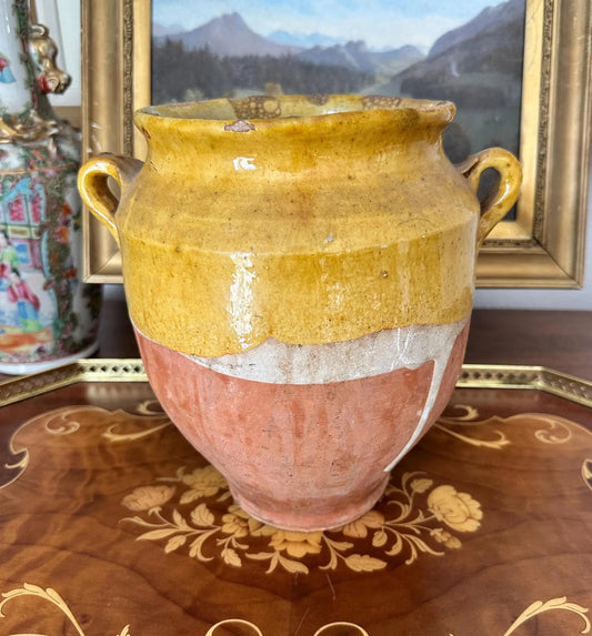 French Ochre Confit Pot or Olive Jar