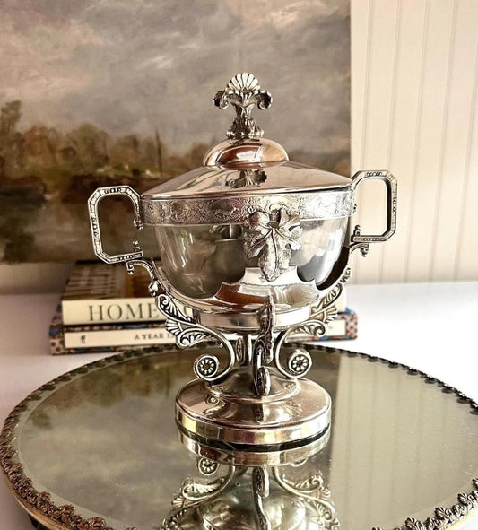 Antique Webster Silver-Plated Drageoir with Lid
