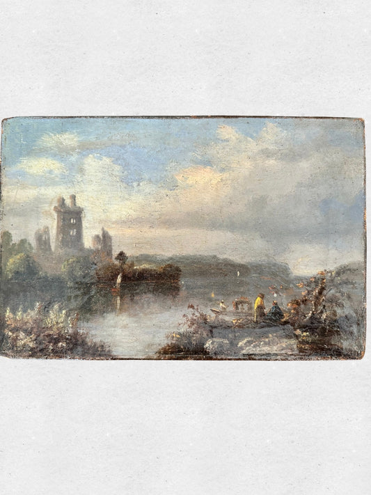 Early 19th Century German School Landscape Oil Painting on Canvas